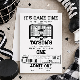 Convites Aniversário de 1 ano do Hockey First Year Down