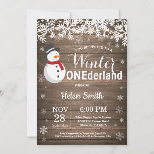Convites Aniversário de 1 ano do Inverno Onederland Homem d