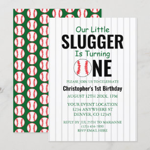 Convites Aniversário de 1 ano do Little Slugger Baseball