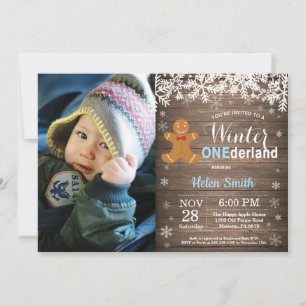 Convites Aniversário de 1 ano do Menino Onederland de Inver