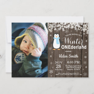 Convites Aniversário de 1 ano do Menino Pinguim Onederland 