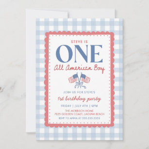Convites Aniversário de 1 ano do Menino Totalmente American