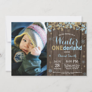 Convites Aniversário de 1 ano do Menino Winter Onederland A