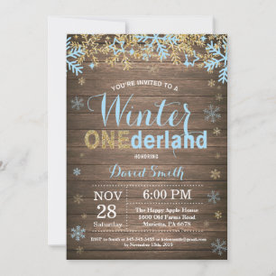 Convites Aniversário de 1 ano do Menino Winter Onederland A