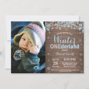 Convites Aniversário de 1 ano do Menino Winter Onederland B