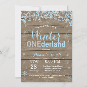 Convites Aniversário de 1 ano do Menino Winter Onederland B