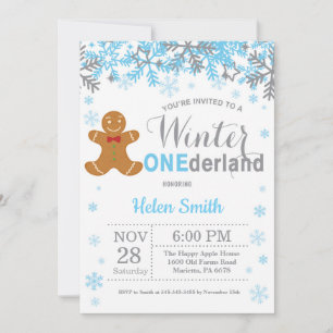 Convites Aniversário de 1 ano do Menino Winter Onederland N