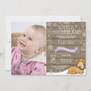 Convites Aniversário de 1 ano do Onederland de Inverno Rúst
