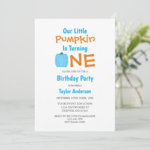 Convites Aniversário de 1 ano do Pequeno Abóbora