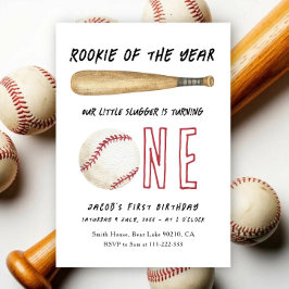 Convites Aniversário de 1 ano do Rookie of the Year Basebal