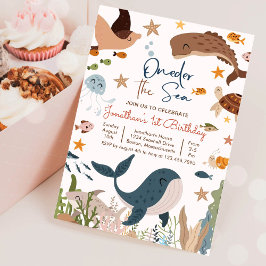 Convites Aniversário de 1 ano do Tubarão Baleia Um-der o Ma