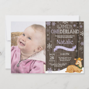 Convites Aniversário de 1 ano do Veado Onederland de Invern