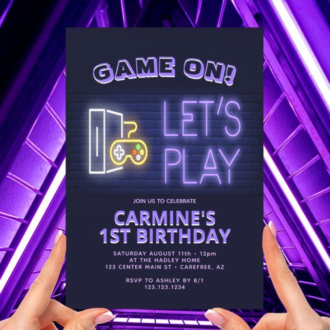 Convites Aniversário de 1 ano do Video Game On Neon (Criador carregado)