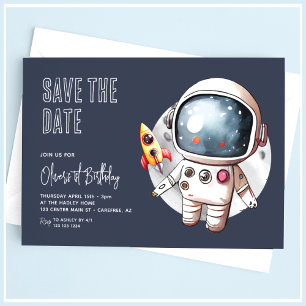 Convites Aniversário de 1 ano Espaço Exterior Salve a Data
