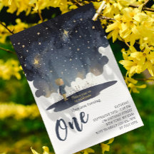 Aniversário de 1 ano Estrelas Celestiais Aquarela