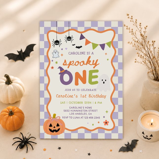 Convites Aniversário de 1 Ano Fantasma de Halloween Colorid (Criador carregado)
