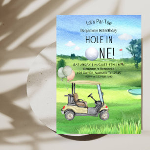 Convites Aniversário de 1 ano - Menino de Golfe Primeiro An