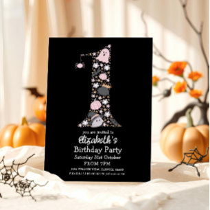 Convites Aniversário de 1 ano no Halloween   Primeiro Anive