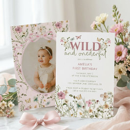 Convites Aniversário de 1 ano Wild and Onederful Wildflower