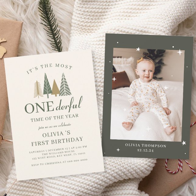 Convites Aniversário de 1 ano Winter Onederland (Criador carregado)