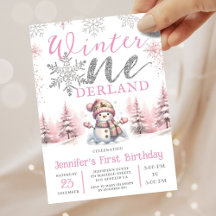 Aniversário de 1 Ano Winter Onederland Brilho Prat