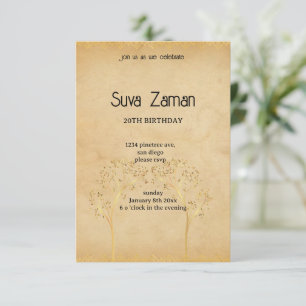 Convites Aniversário de 20 anos Cinza Simples Elegante