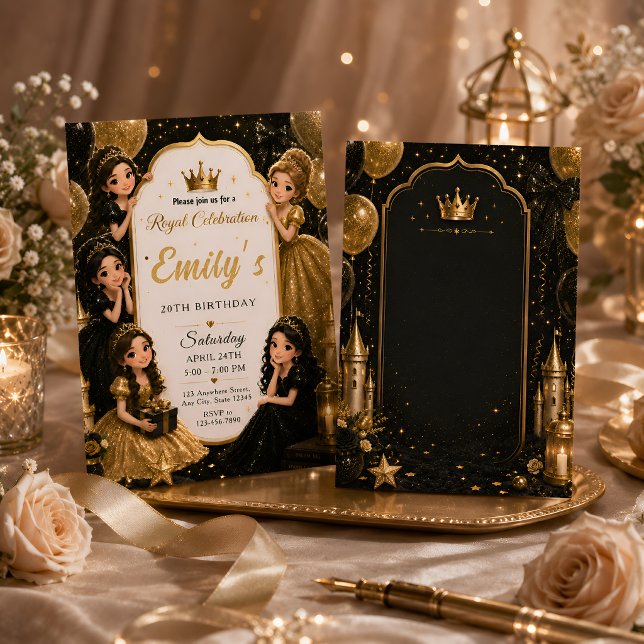 Convites Aniversário de 20 anos da Princesa Real (Criador carregado)