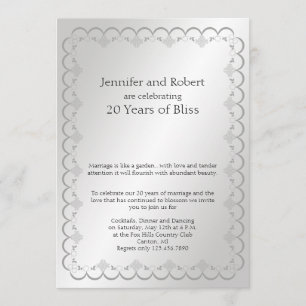 Convites Aniversário de 20 anos de casamento de platina