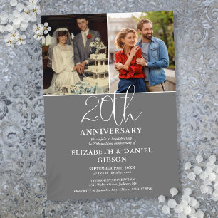 Convites Aniversário de 20 anos de Casamento Então e Agora 