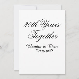 Convites aniversário de 20 anos juntos nome data ano sim