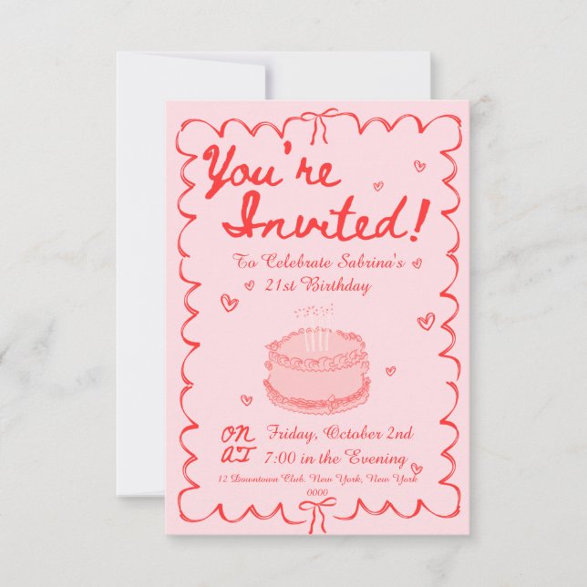 Convites aniversário de 21 anos (Frente)