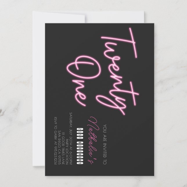 Convites Aniversário de 21 anos 21 (Frente)