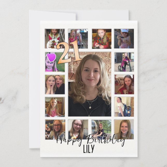 Convites aniversário de 21 anos Almond floresce creme azul (Frente)