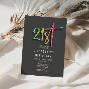 Convites Aniversário de 21 anos arco-íris