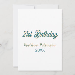 Convites aniversário de 21 anos azul laranja estiloso boho