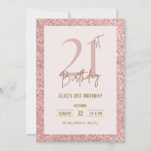 aniversário de 21 anos brilhante Dourado rosa