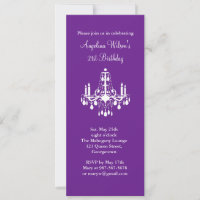 aniversário de 21 anos Chandelier Invitation (roxo