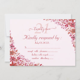 Convites Aniversário de 21 anos cor-de-rosa