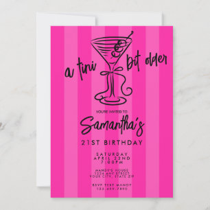 Convites Aniversário de 21 anos Cor-de-Rosa Quente Capricho