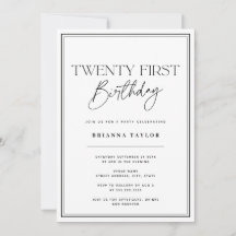 Aniversário de 21 anos de Tipografia Simples Preta