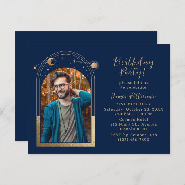 Convites aniversário de 21 anos do Partido Celestial Foto A (Frente/Verso)