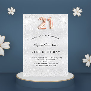 Convites aniversário de 21 anos dourado