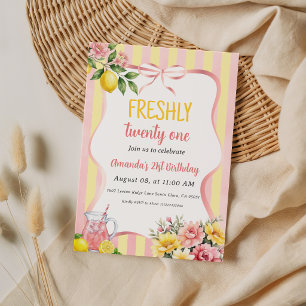 Convites Aniversário de 21 anos Freshly 21 Pink Lemonade