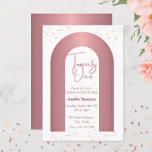 Aniversário de 21 anos minimalista do Arch Dourado