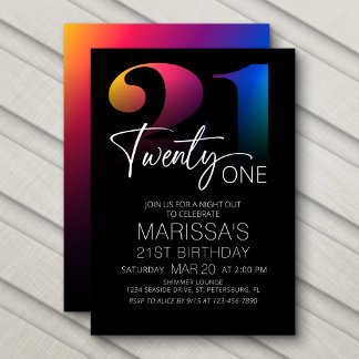 Convites aniversário de 21 anos Modern