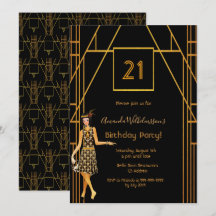 aniversário de 21 anos negro ouro 1920