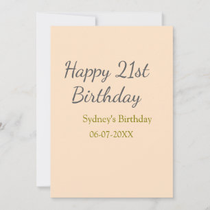 Convites aniversário de 21 anos nome data cinza laranja pas