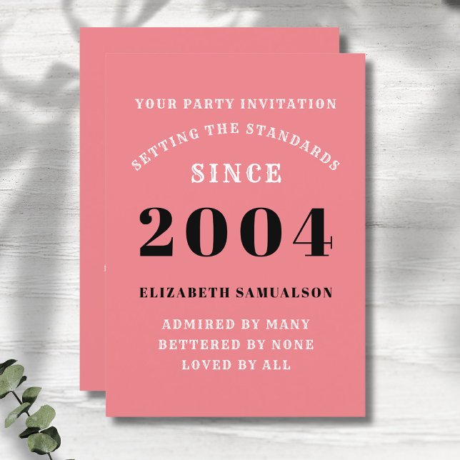Convites Aniversário de 21 anos personalizado adicione seu  (Personalized pink 21st birthday party invitations )