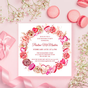 Convites aniversário de 21 anos Rosa Rosa Rosa Suave Namora