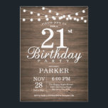 Convites Aniversário de 21 anos Russo Invitation String Lig<br><div class="desc">Convite Rustic aniversário de 21 anos com as luzes de cordas Fundo de madeira. 16º 18º 21rua 30 40º 50º 60º 80 90 100º,  Qualquer idade. Para mais personalização,  clique no botão "Personalizar" e use nossa ferramenta de design para modificar este modelo.</div>